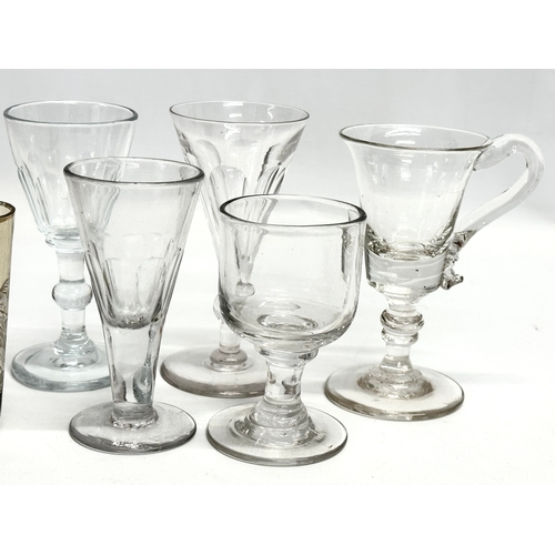 183 - A collection of 19th Century drinking glasses. Including a later Royal Army Chaplains Department gla... 