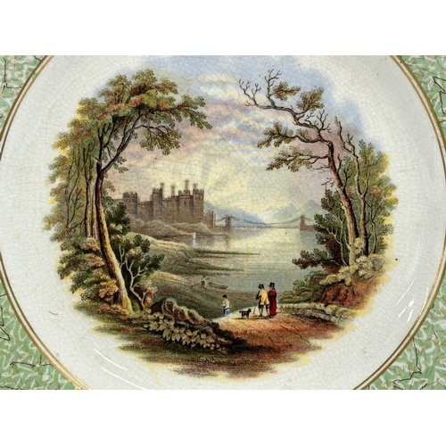 238 - A rare Mid 19th Century Pratt Ware ‘Conway Castle’ plate. Circa 1855. 23cm.