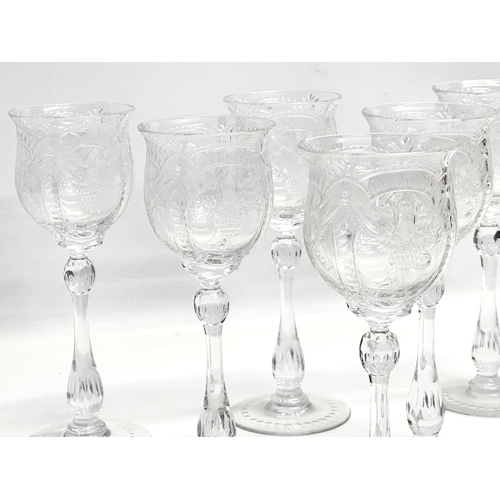 39 - A set of 6 Early 20th Century Thomas Webb ‘Intaglio’ hock glasses/wine glasses. Circa 1905-1930. 20c... 