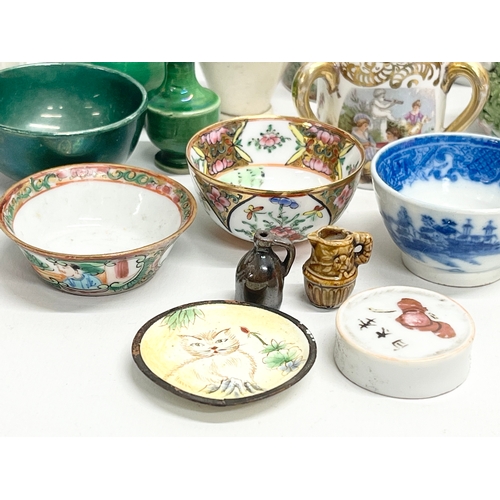 252 - A good collection of 18th-19th and Early 20th Century miniature pottery. Chinese, English, German et... 