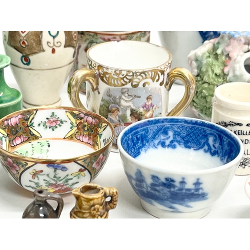 252 - A good collection of 18th-19th and Early 20th Century miniature pottery. Chinese, English, German et... 