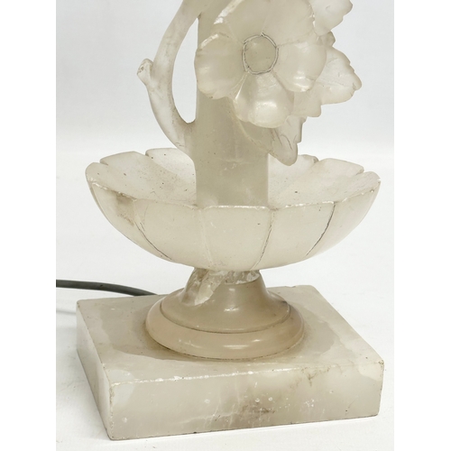 267 - An Early/Mid 20th Century alabaster table lamp. Circa 1930-1950. 39cm