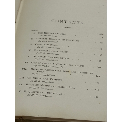 339 - Golf by Horace G. Hutchinson. 2nd edition. 1890. The Badminton Library.