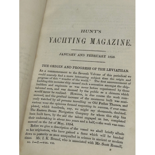 341 - Hunts Yachting Magazine. 2 copies. 1858-1860.