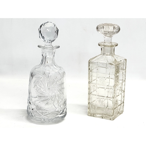 367 - 2 Bohemian crystal decanters. 27cm