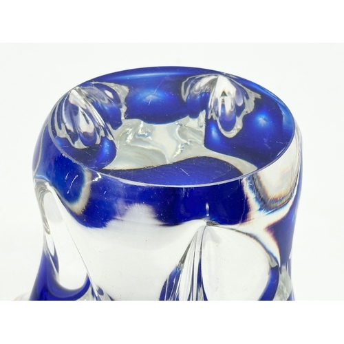 351 - A Bohemian glass vase designed by Josef Hospodka for Chribska Glassworks. 15x15x16.5cm