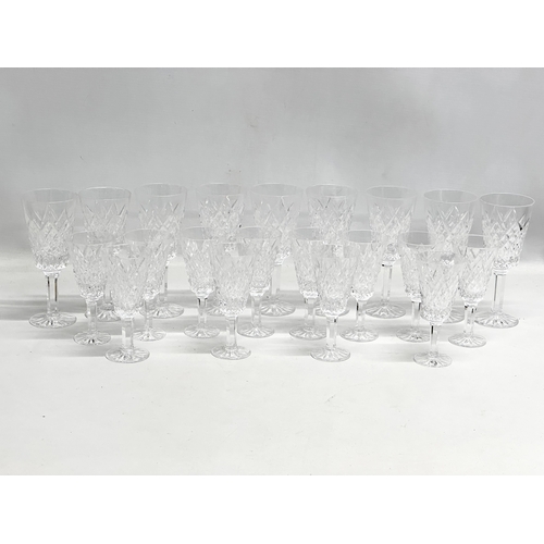 571 - Tyrone Crystal ‘Cappagh’ port and sherry glasses. 9 port sherry glasses and 12 port glasses.