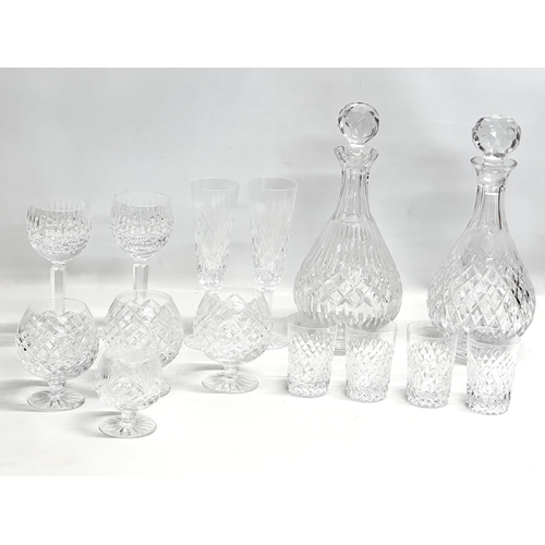 572 - A collection of Tyrone Crystal. 2 Tyrone decanters, 2 pairs of Tyrone wine glasses. Tyrone brandy gl... 