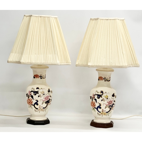 576 - A pair of large Mason’s Pottery ‘Mandalay’ table lamps. 64cm