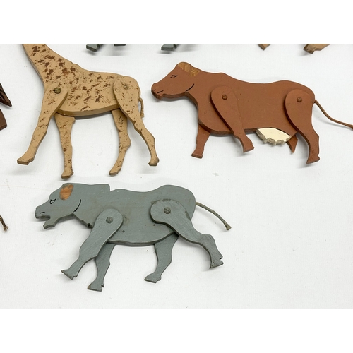 579 - A collection of vintage wooden animals. 17cm