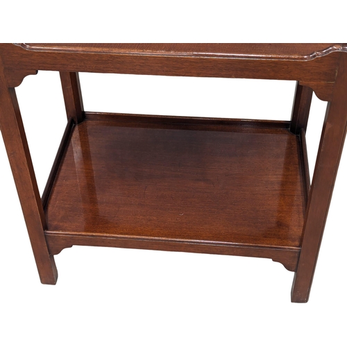 1175 - A Georgian style mahogany 2 tiered table. 61x43.5x66cm(11)