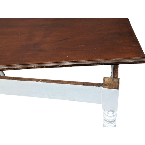 1187 - A Late Victorian mahogany farmhouse kitchen table. Circa 1890s. 137x84x78cn