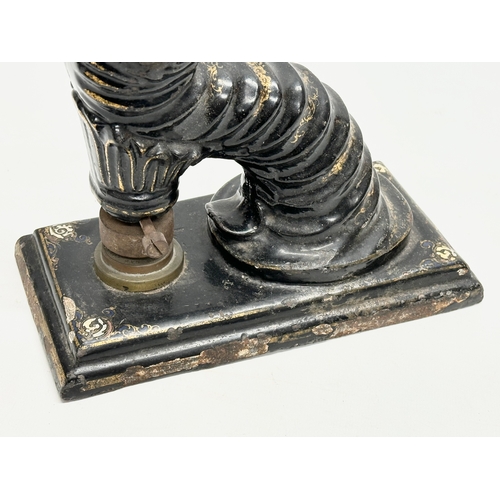 558 - A Late 19th Century Hillsborough Gas Company LTD Rams Head stamper. 22x11x37cm