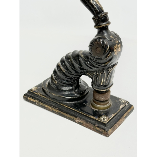 558 - A Late 19th Century Hillsborough Gas Company LTD Rams Head stamper. 22x11x37cm