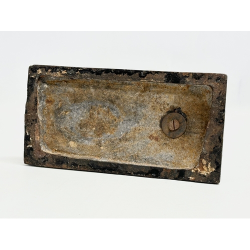 558 - A Late 19th Century Hillsborough Gas Company LTD Rams Head stamper. 22x11x37cm