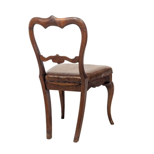 1185 - A pair of Victorian mahogany balloon back chairs on Cabriole legs.(4)