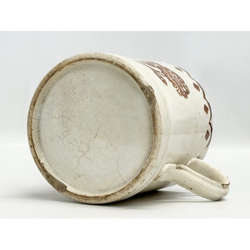 127 - 2 pieces of Mid 19th Century Spongeware. And blue ad white bowl 18x9.5cm. Mug 14x10x11cm