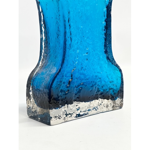 6 - A large rare Whitefriars ‘Waisted’ 9682 textured Kingfisher blue vase. Designed by Geoffrey Baxter. ... 