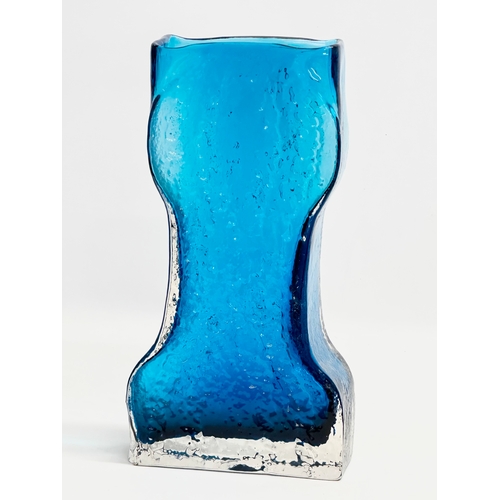 6 - A large rare Whitefriars ‘Waisted’ 9682 textured Kingfisher blue vase. Designed by Geoffrey Baxter. ... 