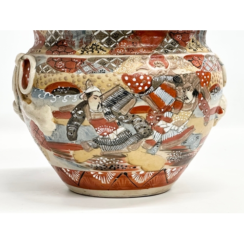 182 - A large Late 19th Century Japanese hand painted pottery jardiniere by Satsuma. Decorated with samura... 