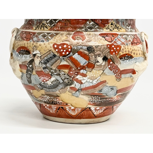 182 - A large Late 19th Century Japanese hand painted pottery jardiniere by Satsuma. Decorated with samura... 