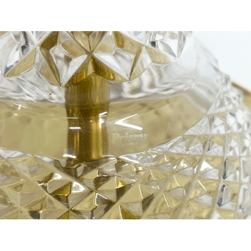 430 - A and crystal and brass table lamp by Prisms. 37cm