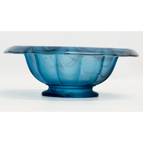 68 - George Davidson & Co. An Early 20th Century blue cloud glass Art Deco console bowl by George Davidso... 