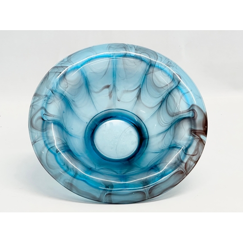 68 - George Davidson & Co. An Early 20th Century blue cloud glass Art Deco console bowl by George Davidso... 