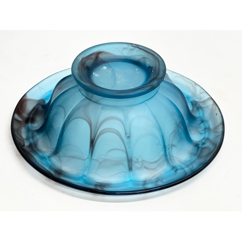 68 - George Davidson & Co. An Early 20th Century blue cloud glass Art Deco console bowl by George Davidso... 