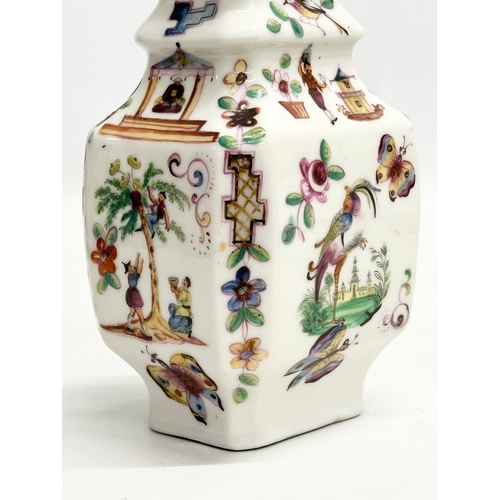 78 - A 19th Century Chinese pagoda jar with cover. 9.5x8x23cm.