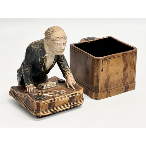 85 - A Late 19th Century Bernard Bloch ‘Le Surveillant’ tobacco pot. 11x13x26cm