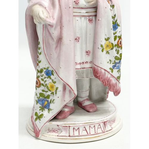 86 - A pair of Late 19th Century German hand painted porcelain ‘Mama Papa’ figurines. 27cm