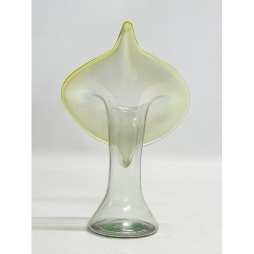 97 - A Late 19th Century Victorian Jack in the Pulpit glass vase. 14.5x23.5cm.