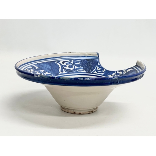 26 - A 19th Century Dutch Delft Ware Barbers Bowl. 25x25x9cm.