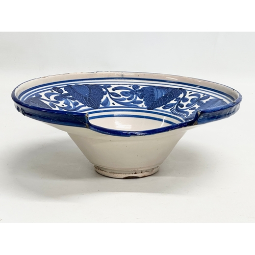 26 - A 19th Century Dutch Delft Ware Barbers Bowl. 25x25x9cm.