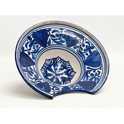 26 - A 19th Century Dutch Delft Ware Barbers Bowl. 25x25x9cm.