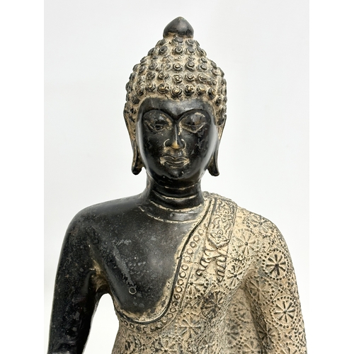 100 - A large 19th Century bronze seated Amitayus statue. 27x16x35cm.