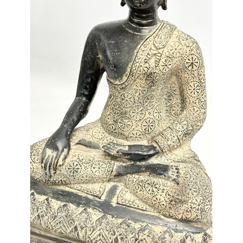 100 - A large 19th Century bronze seated Amitayus statue. 27x16x35cm.