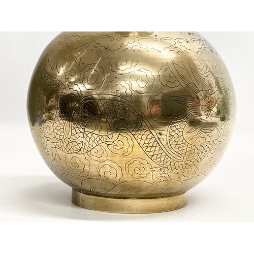 101 - A large Mid 19th Century Chinese brass vase. 35cm