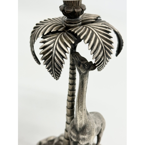 19 - A good quality 19th Century silver plated centrepiece compote. Giraffe under palm trees. Probably by... 