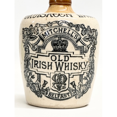 444 - A Mitchell’s Old Irish Whiskey ‘Cruiskeen Lawn’ whiskey jug. Midland Pottery Melling Liverpool. 20cm