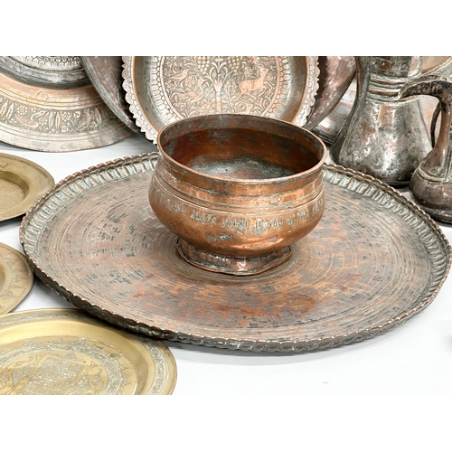 36 - A collection of 18th/19th Century Syrian inlaid copper ware. Discovered in the outskirts of Damascus... 