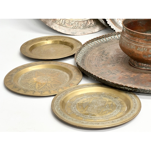 36 - A collection of 18th/19th Century Syrian inlaid copper ware. Discovered in the outskirts of Damascus... 