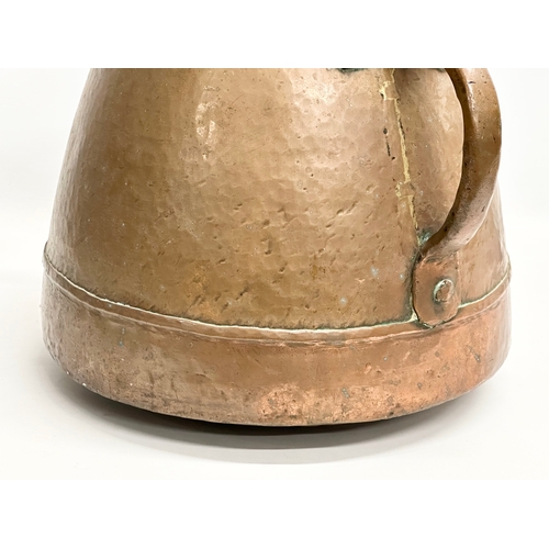 75 - A Late 19th Century French copper 2 handled pot. 40x35x34cm.