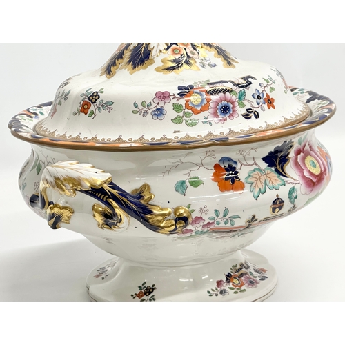 231 - A large 19th Century Real Ironstone China tureen with cover.  Probably Ashworth Bros. 34x28x32cm.