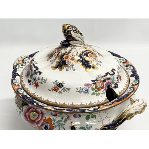 231 - A large 19th Century Real Ironstone China tureen with cover.  Probably Ashworth Bros. 34x28x32cm.