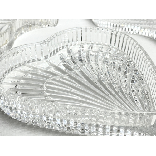 217 - Waterford Crystal. A pair of ‘Paisley’ dishes by Waterford 19cm. A heart shaped dish by Waterford 18... 