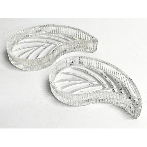 217 - Waterford Crystal. A pair of ‘Paisley’ dishes by Waterford 19cm. A heart shaped dish by Waterford 18... 