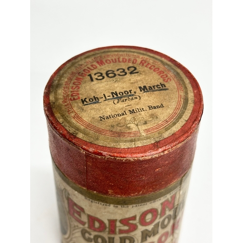 437 - An Edison Gold Moulded Records container. 11.5cm