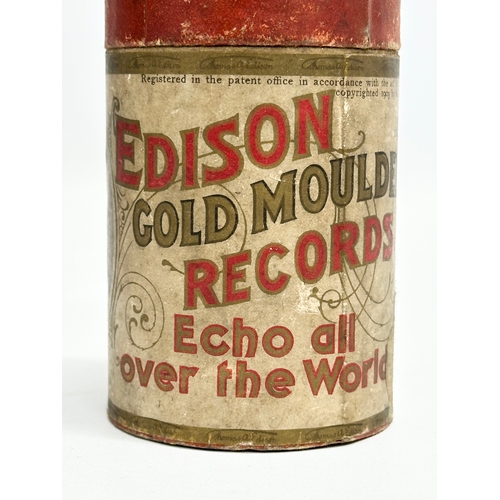 437 - An Edison Gold Moulded Records container. 11.5cm